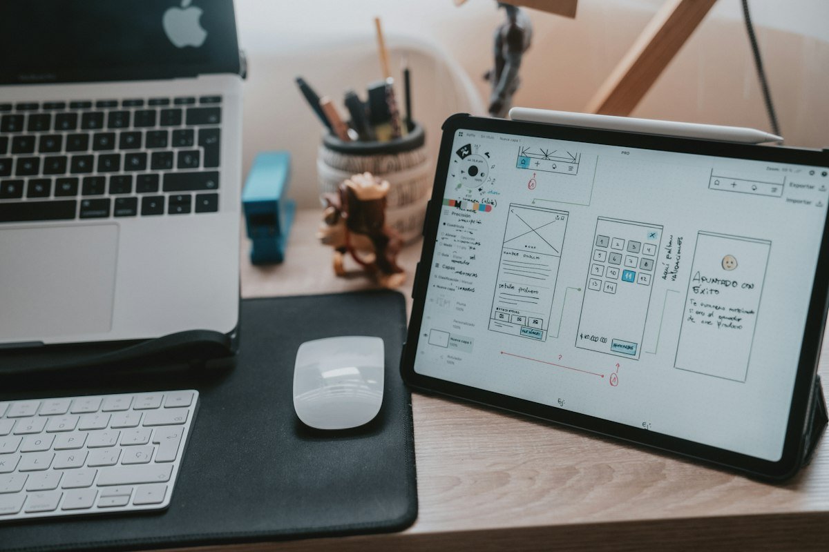 UI and UX designer working on an interface