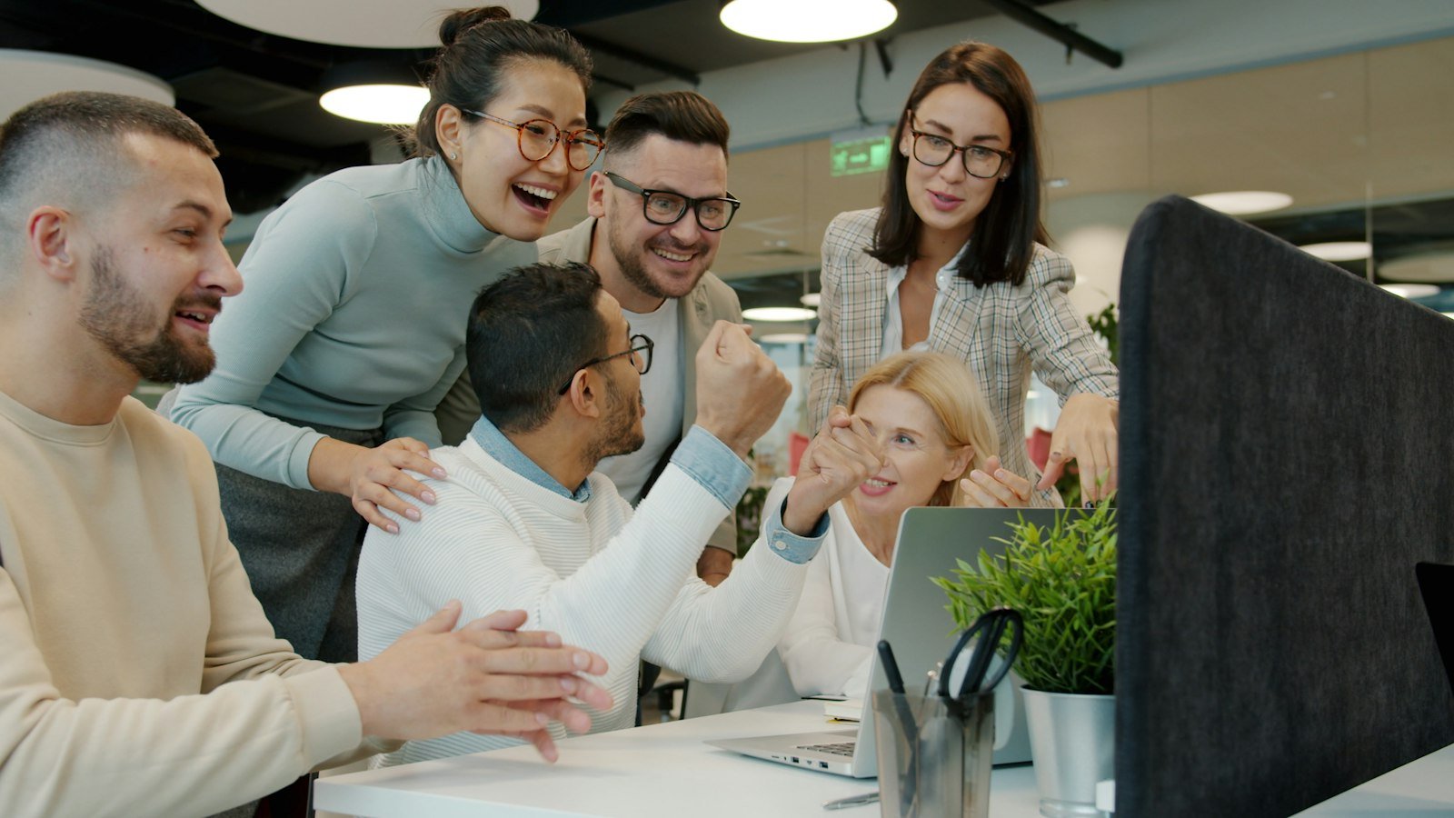 Business and technology professionals collaborating
